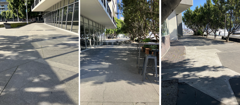 Desolate concrete spaces around the Fishermans Bend precinct.